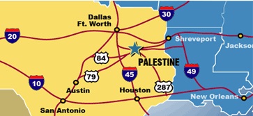 Map of Palestine, Texas